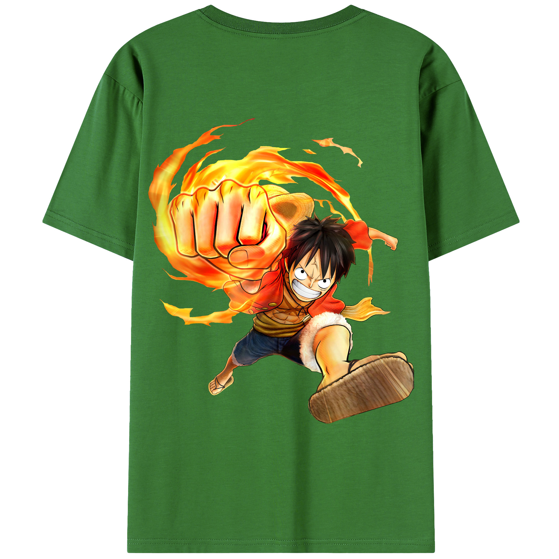 ワンピース モンキー・D・ルフィ ONE PIECE Monkey D. Luffy レディース半袖Tシャツ(バックプリント)